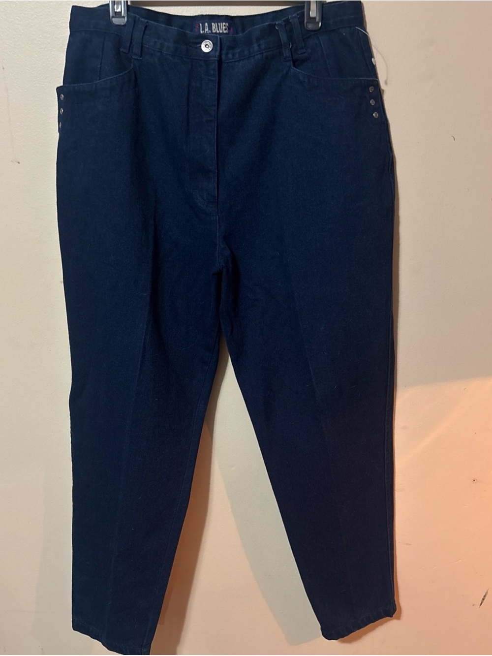 L.A. Blues Navy Ankle-Length Straight Jeans